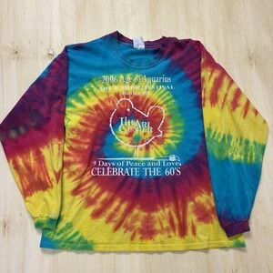 Vintage 2006 Age Of Aquarius Jerzees Shirt Mens XL Tie Dye Distressed Tee TShirt